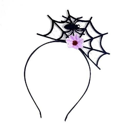huwvqci Gruseliges Halloween Araneid Stirnband Handgemachte Araneid Haarreifen mit Spinnennetz Kopfbedeckung Geburtstag Cosplay Kopfbedeckung Kostüm Spinnennetz Haarband für Mottopartys von huwvqci