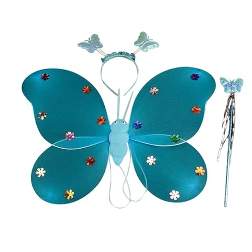 huwvqci Mädchen Engel Halloween mit Fee Stirnband Kindergarten Dress Up Cosplay Requisiten Prinzessin Feenflügel für Mädchen mit Zauberstab und Stirnband Engel huwvqci Mädchen Engel Halloween mit Fee Stirnband Kindergarten Dress Up Cosplay Requisiten Prinzessin Feenflügel für Mädchen mit Zauberstab und Stirnband Engel von huwvqci
