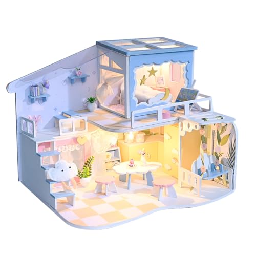 DIY Miniatur-Haus-Kits mit Licht, Miniatur-Modell-Kits, kleines Haus für Erwachsene zum Bauen, DIY Handwerk Geburtstag Weihnachten Geschenke für Mädchen (Duoduo) von hvmabeck