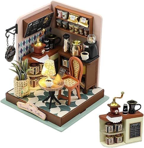 DIY Miniatur Puppenhaus Kit mit Staubschutz, Tiny House Kit mit Möbeln, Miniaturhaus Kit, tolles handgemachtes Handwerk Geschenk für Weihnachten Tag von hvmabeck