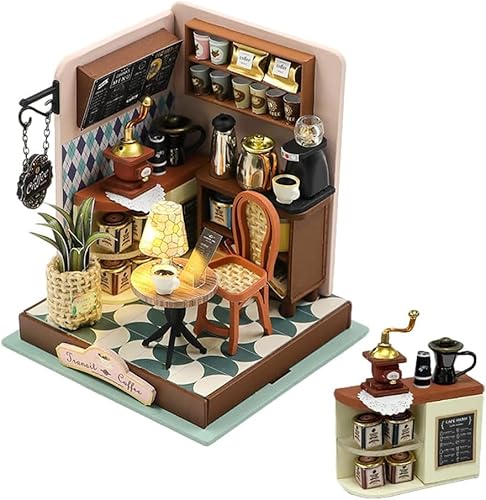 DIY Miniatur Puppenhaus Kit mit Staubschutz, winziges Haus Kit mit Möbeln, Miniaturhaus Kit, tolles handgemachtes Handwerk Geschenk für Weihnachtstag von hvmabeck