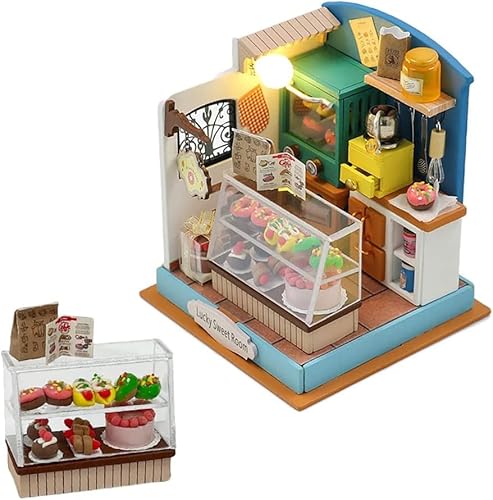 DIY Miniatur Puppenhaus Kit mit Staubschutz, Tiny House Kit mit Möbeln, Miniaturhaus Kit, tolles handgemachtes Handwerk Geschenk für Weihnachten Tag von hvmabeck