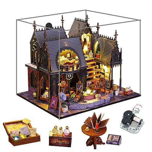 DIY Miniature Dollhouse Kit Magic Cabin Handassembled DIY Dollhouse Kit with Dust Cover Music Creative Building Model Toy Dolls House for Boys and Girls Gifts Present von hvmabeck