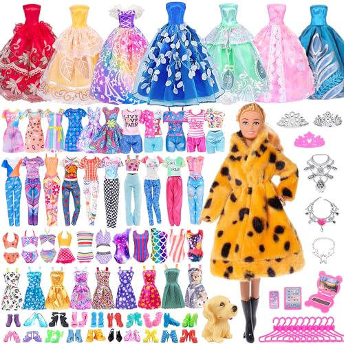 50 Stück 29,2 cm große modische Mädchenpuppe mit Kleidung und Zubehör, Set beinhaltet Puppe, Pelzmantel, Preiskleider, modisches Slip-Kleid, Outfits, Bikini für Mädchen, Kinder, Kleinkinder 50 Stück 29,2 cm große modische Mädchenpuppe mit Kleidung und Zubehör, Set beinhaltet Puppe, Pelzmantel, Preiskleider, modisches Slip-Kleid, Outfits, Bikini für Mädchen, Kinder, Kleinkinder von iBayda