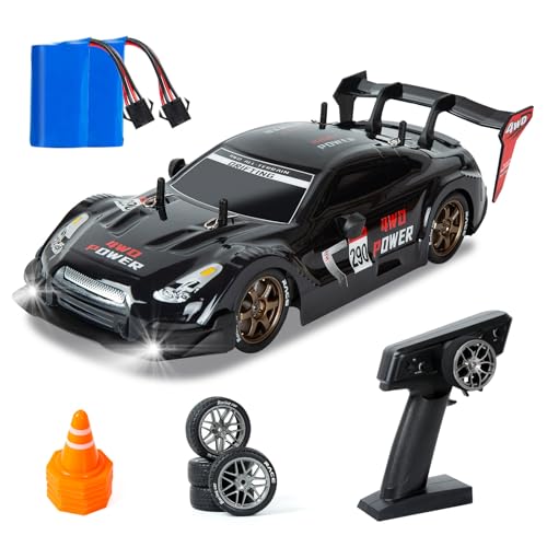 iBlivers Ferngesteuertes Auto, 1:14 Professionelle Ferngesteuerte Drift Autos mit Proportionale Drosselklappe und Lenkung 4WD GT RC Car Drifting Spielzeug für Erwachsene Jungen Kinder (Schwarz) von iBlivers