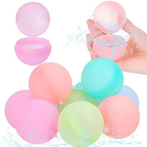 iCOOLIO 12 stück wasserbomben wiederverwendbar, wiederverwendbare wasserbomben, magic splashy balls, wasserballons, reusable water balloon (Standard, 12, stück) von iCOOLIO