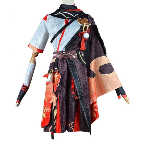 iCosjogo Frauen-Spiel Rollenspiel Kleidung für Genshin Impact Erwachsene Coser Anime Cosplay Kostüm Outfit Halloween Karneval Kleid, Kaedehara Kazuha, XXL von iCosjogo