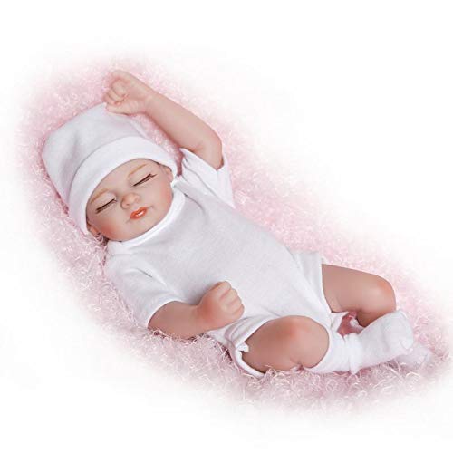 iCradle Reborn Baby Doll 10 Inch 26cm RealistischeWasserdicht Spielzeug EIN Kleines Quilt Madchen Reborn Doll (White) von iCradle