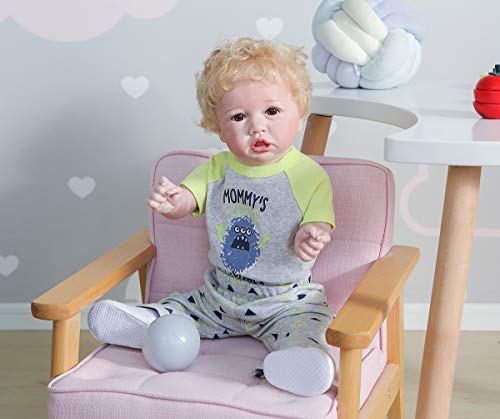 iCradle Reborn Baby Doll 22 Zoll 55cm ilikon Ganzkörper Silikon Baby Puppe Weiche Reborn Babypuppe Look Echte Nette Lebensechte Baby Doll Toddler Junge (Boy) von iCradle