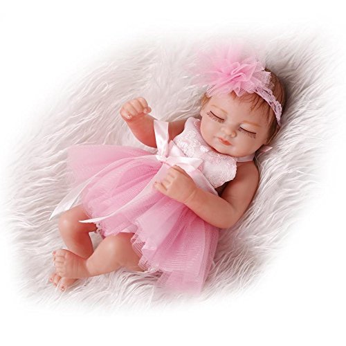 iCradle Reborn Baby Doll Realistische Tiny 10" Full Body Lebensechtes Kleinkind Frühchen Silikon Neugeborene Puppen für Kinder Spielteppich Geschenk Ganzkörper Babypuppen von iCradle