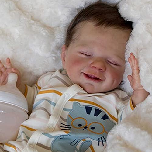 iCradle Reborn Baby Doll Reborn Babypuppe 22 Zoll 55 cm Ganzkörper Silikon Vinyl Junge Puppe Reborn Baby Puppe Lebensechte Baby Neugeborenen Jungen Puppe Kinder (Mädchen) von iCradle