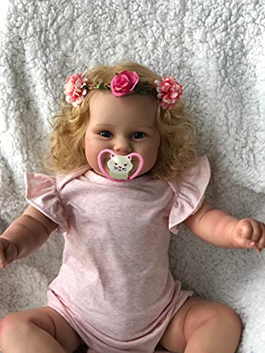 iCradle Reborn Baby Dolls Reborn Babypuppe Mädchen 20 Zoll Silikon Babypuppe mit verwurzelten blonden Haaren Realistisches Neugeborenes Kleinkind Puppenspielzeug für Kinder ab 3 Jahren von iCradle