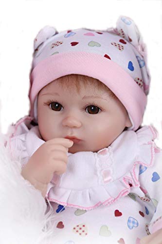 iCradle Reborn Dolls 17Zoll 43cm Weiches Silikon Lebensechte Puppen Babys Handgemachtes Realistische Puppe Reborn Baby Mädchen Silikon Vinyl von iCradle