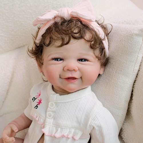 iCradle Reborn Dolls 48.3 cm 48cm Lebensechte Reborn Baby Braune Haare Puppe Silikon Ganzkörper Vinyl Neugeborene Mädchen Puppen Smlie Süße Puppe Ab 3 Jahren iCradle Reborn Dolls 48.3 cm 48cm Lebensechte Reborn Baby Braune Haare Puppe Silikon Ganzkörper Vinyl Neugeborene Mädchen Puppen Smlie Süße Puppe Ab 3 Jahren von iCradle