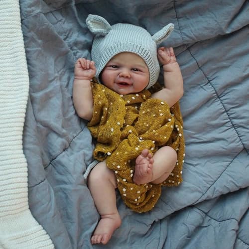iCradle Reborn Dolls Reborn Stoffkörper Mädchen Realistische Neugeborene Baby 48 cm Braune Augen 48 cm Lebensechte gewichtete Reborn-Puppe iCradle Reborn Dolls Reborn Stoffkörper Mädchen Realistische Neugeborene Baby 48 cm Braune Augen 48 cm Lebensechte gewichtete Reborn-Puppe von iCradle