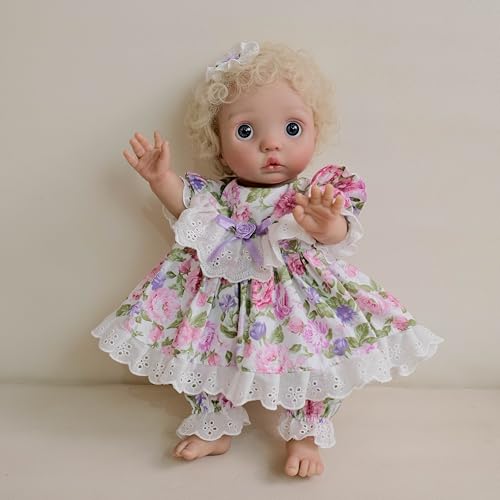 iCradle Reborn Puppen, 40,6 cm, niedliche 42 cm, blaue Augen, schönes Haar, weich, realistisch, Neugeborenen-Puppe, echte handgefertigte Babypuppe, Peeka-Avatar, ab 3 Jahren von iCradle