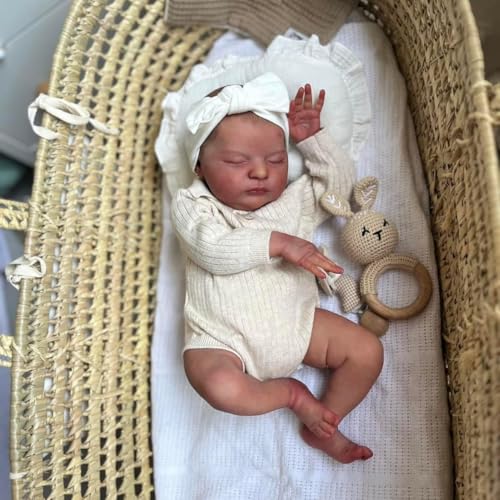 iCradle Reborn Puppen, 45,7 cm, Vinyl, bemalte Haare, handgefertigt und hat einen weichen Körper, Geschenk für Mädchen, ab 3 Jahren von iCradle