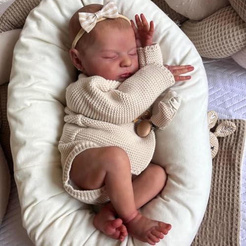 iCradle Reborn-Puppen, 45,7 cm, aus feinem Vinyl, bemaltem Haar, handgefertigt und hat einen weichen Körper, Geschenk für Mädchen, ab 3 Jahren von iCradle