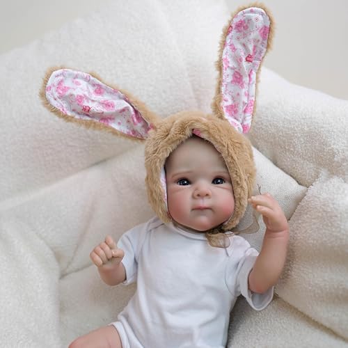 iCradle Reborn-Puppen, 45,7 cm, handgefertigt, realistisch, weicher Stoffkörper, 46 cm, blaue Augen, Silikon-Vinyl, lebensechtes Baby, Alter 3 + iCradle Reborn-Puppen, 45,7 cm, handgefertigt, realistisch, weicher Stoffkörper, 46 cm, blaue Augen, Silikon-Vinyl, lebensechtes Baby, Alter 3 + von iCradle
