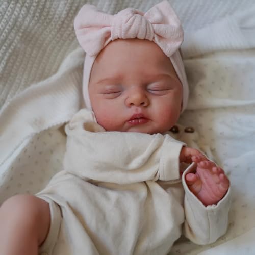 iCradle Reborn-Puppen, 48,3 cm, handgefertigt, realistisch, weicher Stoffkörper, 48 cm, Reborn-Babypuppen wie ein lebensechtes Baby, Alter 3 + (schlafende Babypuppe) von iCradle