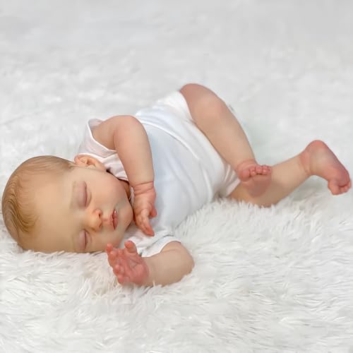 iCradle Reborn-Puppen, 48,3 cm, handgefertigt, realistisch, weicher Stoffkörper, 48 cm, Silikon, Reborn-Babypuppen wie ein lebensechtes Baby, Alter 3 + (schlafende Babypuppe) von iCradle