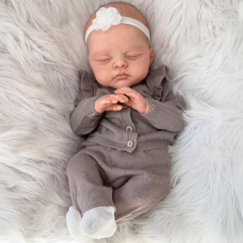 iCradle Reborn Puppen, 48,3 cm, handgefertigt, realistisch, weicher Stoffkörper, Reborn Babypuppen wie ein lebensechtes Baby (schlafendes Baby) von iCradle