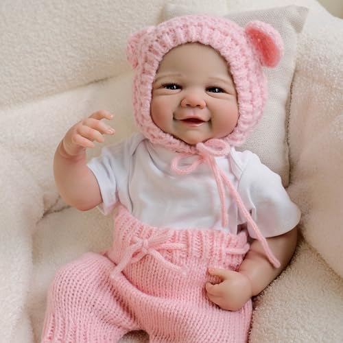 iCradle Reborn Puppen, 48,3 cm, niedlich, Smlie, blaue Augen, Zeichnen, Haar, weich, realistisch, Neugeborenen-Puppen, Baby, echte Handarbeit, ab 3 Jahren iCradle Reborn Puppen, 48,3 cm, niedlich, Smlie, blaue Augen, Zeichnen, Haar, weich, realistisch, Neugeborenen-Puppen, Baby, echte Handarbeit, ab 3 Jahren von iCradle