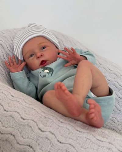 iCradle Reborn Puppen, 48,3 cm, niedlich, lächelnd, LEVI-Puppe, 48 cm, handgezeichnetes Haar, weich, realistisch, Neugeborenenen-Puppen, echtes handgefertigtes Baby, ab 3 Jahren iCradle Reborn Puppen, 48,3 cm, niedlich, lächelnd, LEVI-Puppe, 48 cm, handgezeichnetes Haar, weich, realistisch, Neugeborenenen-Puppen, echtes handgefertigtes Baby, ab 3 Jahren von iCradle