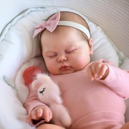 iCradle Reborn-Puppen, 48,3 cm, niedlich, schlafend, 48 cm, volle Gliedmaßen, handgezeichnetes Haar, weich, realistisch, Neugeborenen-Puppen, Babys, echtes handgefertigtes Baby, ab 3 Jahren iCradle Reborn-Puppen, 48,3 cm, niedlich, schlafend, 48 cm, volle Gliedmaßen, handgezeichnetes Haar, weich, realistisch, Neugeborenen-Puppen, Babys, echtes handgefertigtes Baby, ab 3 Jahren von iCradle