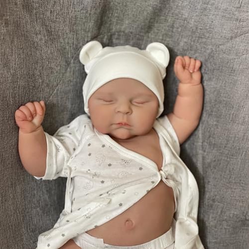iCradle Reborn-Puppen, 50 cm, lebensechte Reborn-Babypuppe, Silikon, Ganzkörper-Vinyl, schlafender Junge, zum Zeichnen von Haaren, ab 3 Jahren von iCradle