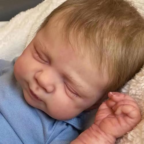 iCradle Reborn-Puppen, Stoffkörper, realistische Neugeborenen-Puppen, 48 cm, lebensechte gewichtete Reborn-Baby-Augen von iCradle