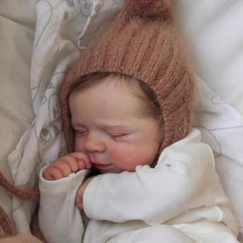 iCradle Reborn-Puppen, realistische Puppen für Neugeborene, Stoffkörper, 48 cm, lebensecht, beschwertes Neugeborenenes, geschlossene Augen von iCradle