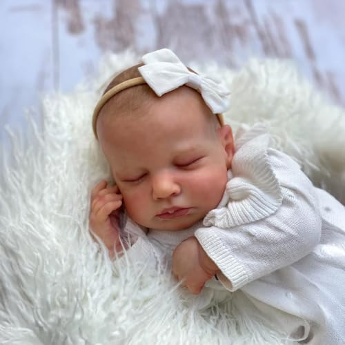 iCradle Reborn Puppen Reborn Stoffkörper Mädchen Realistische Neugeborene Baby 50 cm schlafend niedlich 50 cm lebensechte gewichtete Reborn-Puppe iCradle Reborn Puppen Reborn Stoffkörper Mädchen Realistische Neugeborene Baby 50 cm schlafend niedlich 50 cm lebensechte gewichtete Reborn-Puppe von iCradle