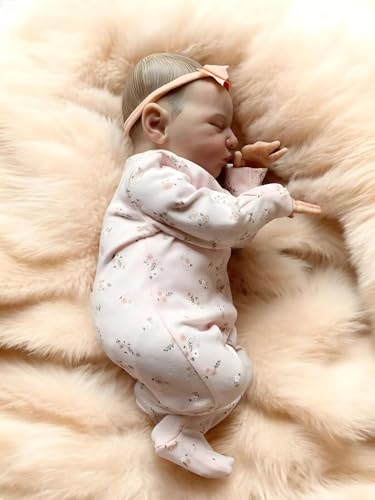iCradle Reborn Puppen Reborn Stoffkörper Mädchen realistisch Neugeborenes Baby 48 cm lebensechte gewichtete Reborn-Puppe mit geschlossenen Augen von iCradle