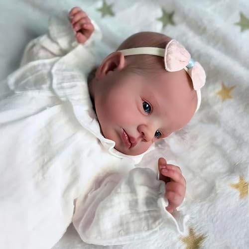 iCradle Reborn Puppen Reborn Stoffkörper Mädchen realistische Neugeborene Baby 50 cm blaue Augen 50 cm lebensechte gewichtete Reborn-Puppe iCradle Reborn Puppen Reborn Stoffkörper Mädchen realistische Neugeborene Baby 50 cm blaue Augen 50 cm lebensechte gewichtete Reborn-Puppe von iCradle