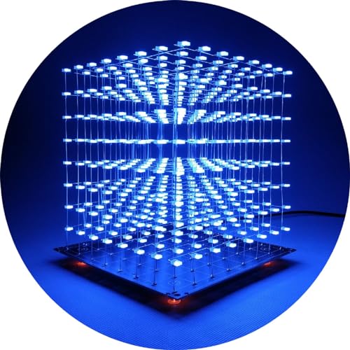 iCubeSmart 8x8x8 LED Cube Elektronik Bausatz DIY Electronic Kit DIY Löten Bausatz (3D8S-BLUE) von iCubeSmart