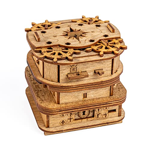 iDventure Cluebox - Davy Jones Locker - Escape Room Spiel - 3D Holzpuzzle - Geldgeschenk Puzzlebox - IQ Puzzle - Rätselbox und Geburtstagsgeschenk für Erwachsene - Gadget für männer - Reisespiel von iDventure