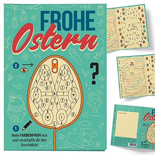 iDventure 3er Set Ostern Grußkarte für Rätselfreunde – Osterkarte mit kniffligen Rätseln zum Lösen – clevere Kombination aus Osterkarte & Escape Room von iDventure