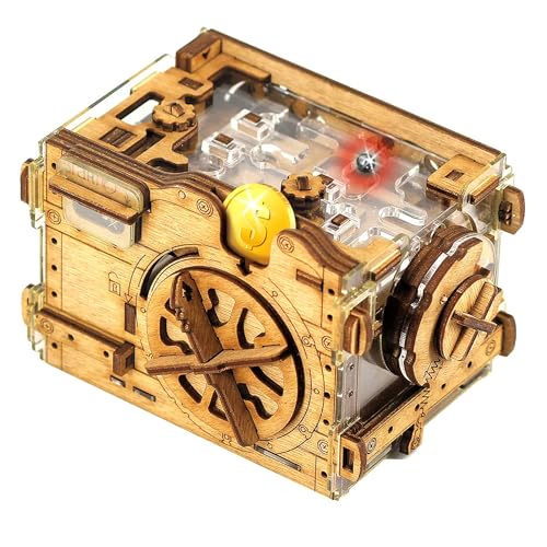 iDventure Amazeing Safe - Murmelbahn Spardose Puzzlebox - Escape Room Spiel - Geschenkbox - Schatztruhe - 3D Holzpuzzle - Sequenzielle Puzzles Rätselbox Erwachsene - Geldgeschenk - Männer Geschenk von iDventure