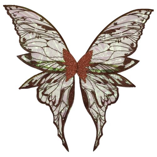 IEFIEL Gold Gradients Fairy Schmetterling Flügel große Engel Flügel für Halloween Themed Party Fancy Dress Braun One Size von iEFiEL