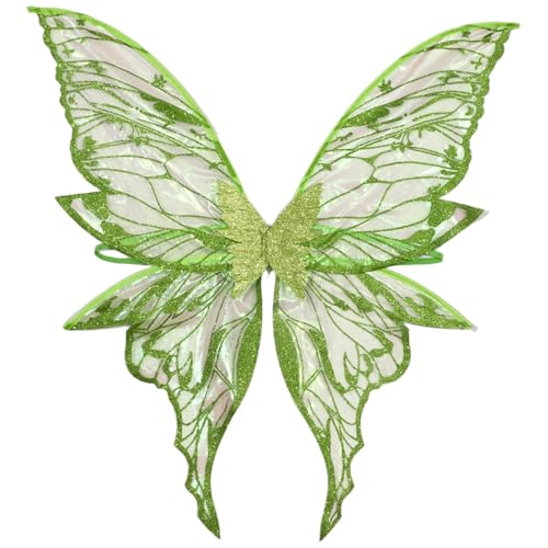 IEFIEL Gold Gradients Fairy Schmetterling Flügel große Engel Flügel für Halloween Themed Party Fancy Dress Grün One Size von iEFiEL