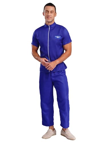 iEFiEL 2Pcs Herren Erwachsene Astronaut Kostüm Jacke und Hosen Set Weltraum Mann Explorer Flug Anzug Halloween Cosplay Kostüm Geben Sie A Blau ein XL iEFiEL 2Pcs Herren Erwachsene Astronaut Kostüm Jacke und Hosen Set Weltraum Mann Explorer Flug Anzug Halloween Cosplay Kostüm Geben Sie A Blau ein XL von iEFiEL