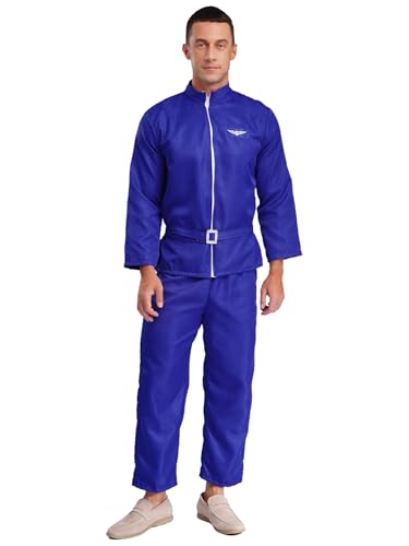 iEFiEL 2Pcs Herren Erwachsene Astronaut Kostüm Jacke und Hosen Set Weltraum Mann Explorer Flug Anzug Halloween Cosplay Kostüm Typ B Blau M iEFiEL 2Pcs Herren Erwachsene Astronaut Kostüm Jacke und Hosen Set Weltraum Mann Explorer Flug Anzug Halloween Cosplay Kostüm Typ B Blau M von iEFiEL