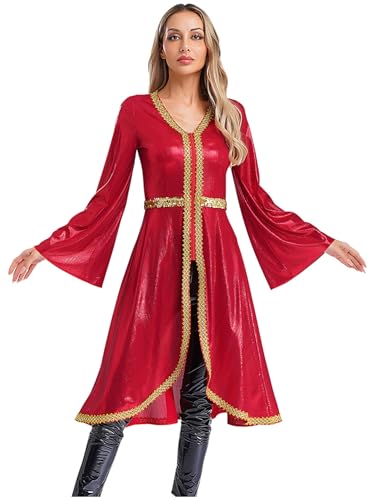 iEFiEL Damen Glitzer Arabisch Dubai Kleid Kirche Muslimisches Abendkleid Elegant V-ausschnitt Robe Langarm Stickerei Kleidung Karnevalskostüm Nachtclubs Rot XXL iEFiEL Damen Glitzer Arabisch Dubai Kleid Kirche Muslimisches Abendkleid Elegant V-ausschnitt Robe Langarm Stickerei Kleidung Karnevalskostüm Nachtclubs Rot XXL von iEFiEL