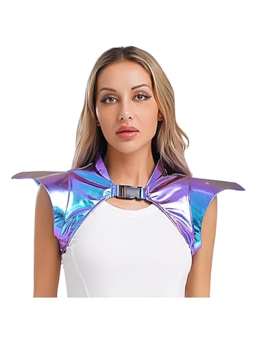iEFiEL Damen Glitzer Metallic Armor Gothisches Bolero Oberteil Lack Leder Steampunk Kostüm Halloween Cosply Nachtclubs Karnevalskostüm Blau XL iEFiEL Damen Glitzer Metallic Armor Gothisches Bolero Oberteil Lack Leder Steampunk Kostüm Halloween Cosply Nachtclubs Karnevalskostüm Blau XL von iEFiEL