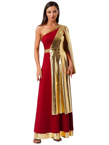 iEFiEL Damen Griechische Göttin Kleid Antike Götter Kostüm One-shoulder Grieche Kaiser Robe Kleid Halloween Cosplay Set Karneval Kostüm Burgundy L iEFiEL Damen Griechische Göttin Kleid Antike Götter Kostüm One-shoulder Grieche Kaiser Robe Kleid Halloween Cosplay Set Karneval Kostüm Burgundy L von iEFiEL