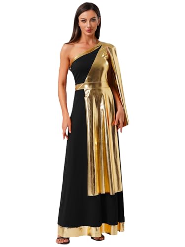 iEFiEL Damen Griechische Göttin Kleid Antike Götter Kostüm One-shoulder Grieche Kaiser Robe Kleid Halloween Cosplay Set Karneval Kostüm Schwarz S iEFiEL Damen Griechische Göttin Kleid Antike Götter Kostüm One-shoulder Grieche Kaiser Robe Kleid Halloween Cosplay Set Karneval Kostüm Schwarz S von iEFiEL