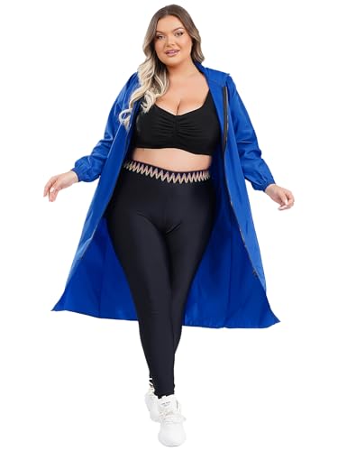 iEFiEL Damen Große Größen Waterproof Lightweight Hooded Jacke Apron Coverall für Arbeit Kochen Malen Karnevalskostüm Himmelblau 4XL iEFiEL Damen Große Größen Waterproof Lightweight Hooded Jacke Apron Coverall für Arbeit Kochen Malen Karnevalskostüm Himmelblau 4XL von iEFiEL