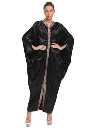 iEFiEL Damen Muslimisches Robe Lang Arabisch Dubai Kleid Kirche Langarm Robe V-ausschnitt Kleid Halloween Cosplay Outfit Fasching Kostüm Schwarz XXL iEFiEL Damen Muslimisches Robe Lang Arabisch Dubai Kleid Kirche Langarm Robe V-ausschnitt Kleid Halloween Cosplay Outfit Fasching Kostüm Schwarz XXL von iEFiEL