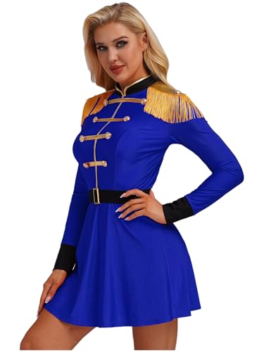 iEFiEL Damen Zirkus Kostüm Zirkuskleid mit Gürtel Quasten Zirkusdirektor Bodysuit Ballettkleidung Rollenspiel Cosplay Set Fasching Karneval Kostüm Rave Outfit Blau XXL iEFiEL Damen Zirkus Kostüm Zirkuskleid mit Gürtel Quasten Zirkusdirektor Bodysuit Ballettkleidung Rollenspiel Cosplay Set Fasching Karneval Kostüm Rave Outfit Blau XXL von iEFiEL